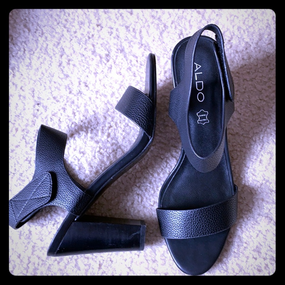 Aldo Black Chunk Heel